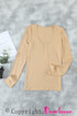 U Neck Button Knit Long Sleeve Top